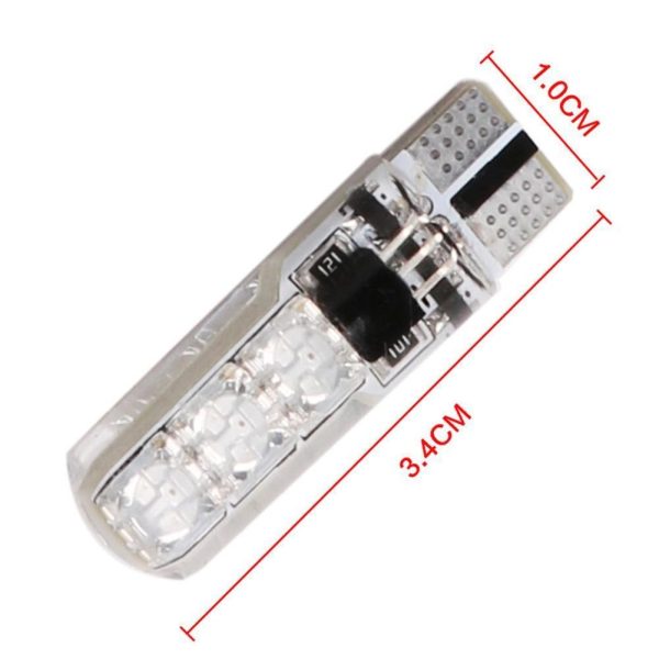 نوع الصمام: T10 5050 SMD LED - عدد الصمام: 6 - الجهد: DC 12V - الطاقة: 2 واط - لون الضوء: RGB - جهاز التحكم عن بعد: مدعوم من بطارية خلية زر CR2025 (مضمنة) - حجم جهاز التحكم عن بعد: تقريبًا. 9.4 × 5 × 0.5 سم - حجم المصباح: تقريبًا. 3.4x0.9x0.9 سم - الاستعمال: ضوء القراءة ، مصباح السقف ، ضوء صندوق السيارة والضوء الداخلي. - تعليمات التثبيت: قبل التثبيت ، قم بإيقاف تشغيل مفتاح الطاقة وإيقاف تشغيل المصباح