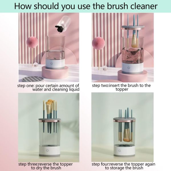 <p style="direction: rtl;">مش بس بتحبي مكياجك يبقى نضيف، كمان فرش المكياج بتاعتك! جهازMakeup brush cleaner هيغسلهم ويطهرهم في ثواني، وهيرجعلهم رونقهم الأول.</p>